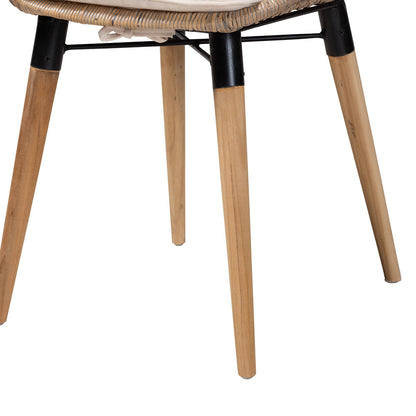 bali & pari - Sabelle Set of 2 Dining Chairs in Greywash/Natural Brown/White - Santa1-Light Grey Rattan-DC view 5