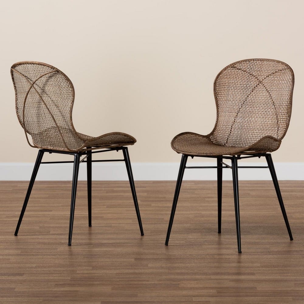 bali & pari - Sabelle Set of 2 Dining Chairs in Greywashed/Black - Santa2-Light Grey Rattan-DC view 8