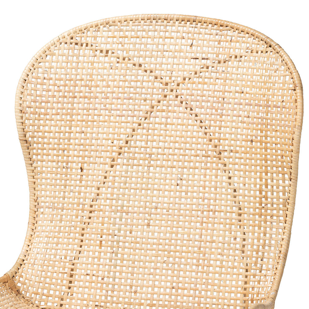 bali & pari - Sabelle Set of 2 Dining Chairs in Natural Brown - Santa2-Natural Rattan-DC view 4