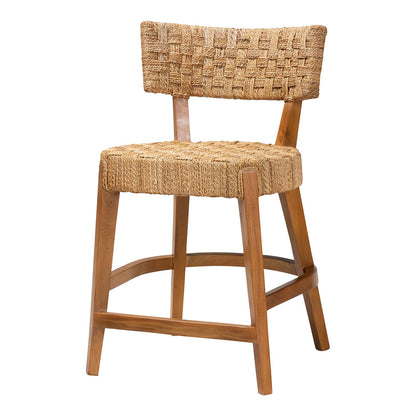 bali & pari - Sabit Counter Stool in Natural/Natural Brown - Sabit-SVN087-Mahogany/Seagrass-CS view 1