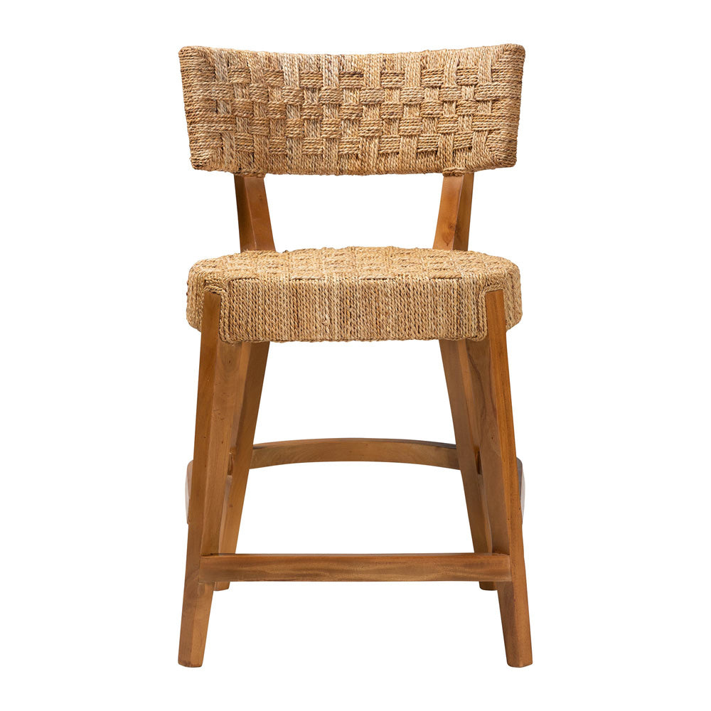 bali & pari - Sabit Counter Stool in Natural/Natural Brown - Sabit-SVN087-Mahogany/Seagrass-CS view 2