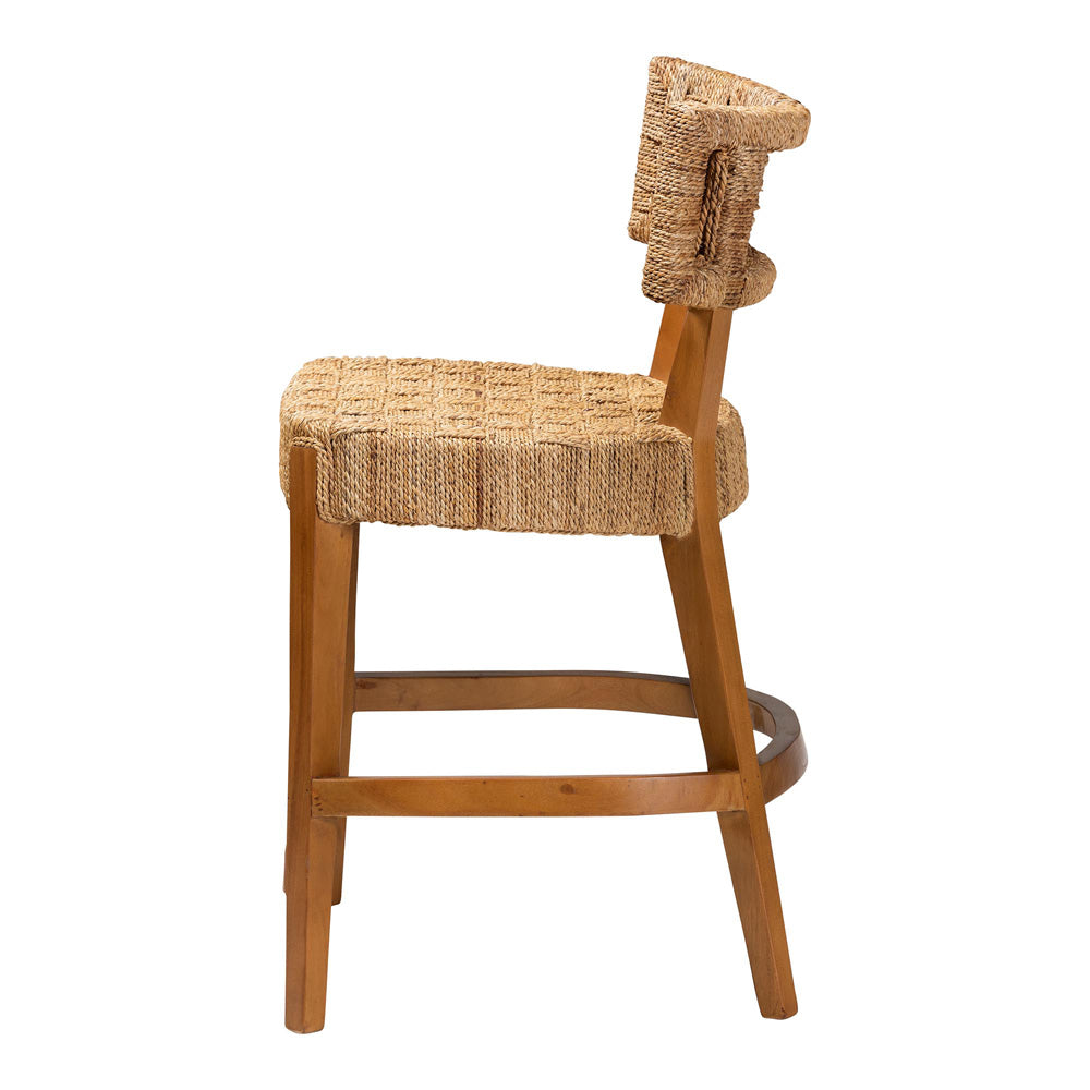 bali & pari - Sabit Counter Stool in Natural/Natural Brown - Sabit-SVN087-Mahogany/Seagrass-CS view 3