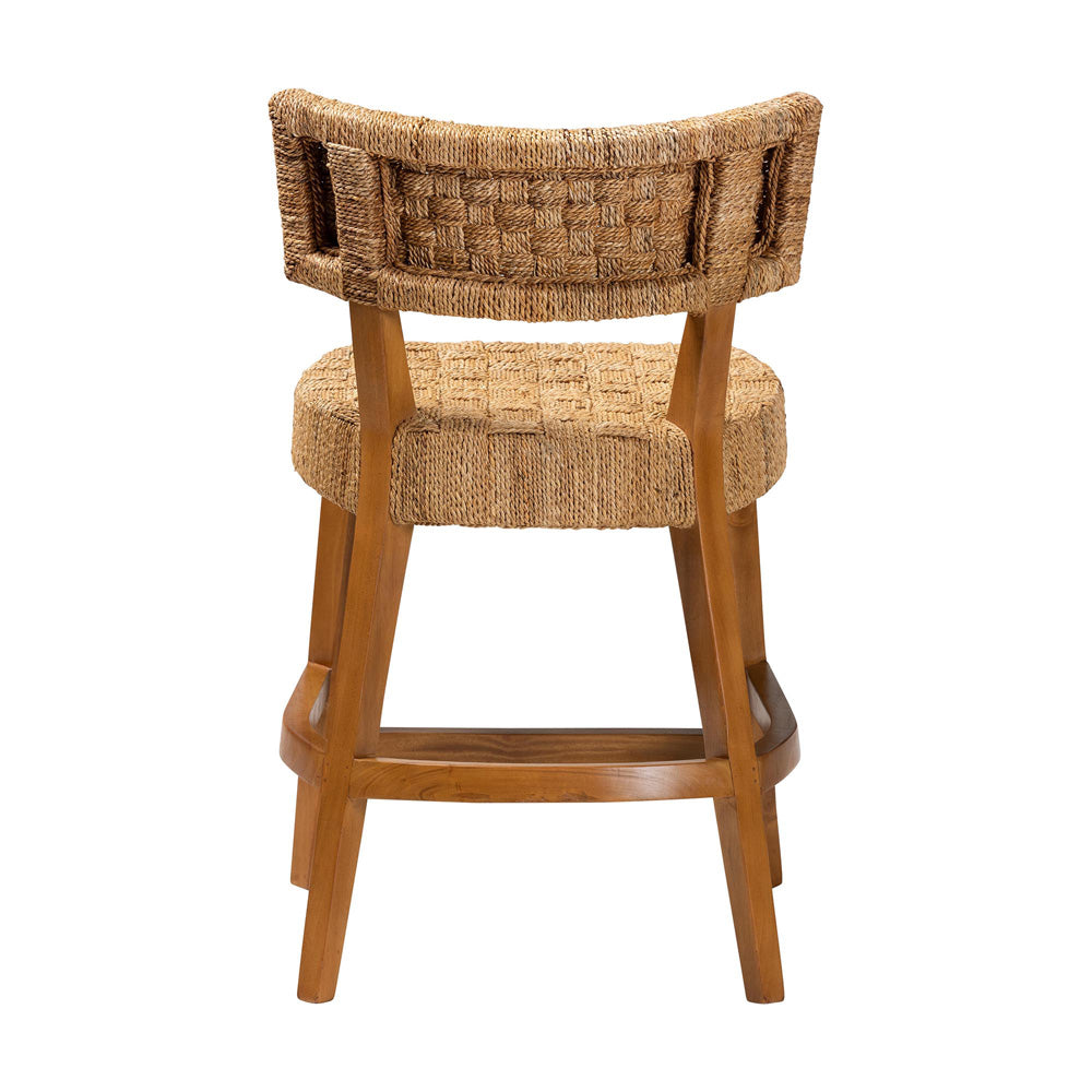 bali & pari - Sabit Counter Stool in Natural/Natural Brown - Sabit-SVN087-Mahogany/Seagrass-CS view 4