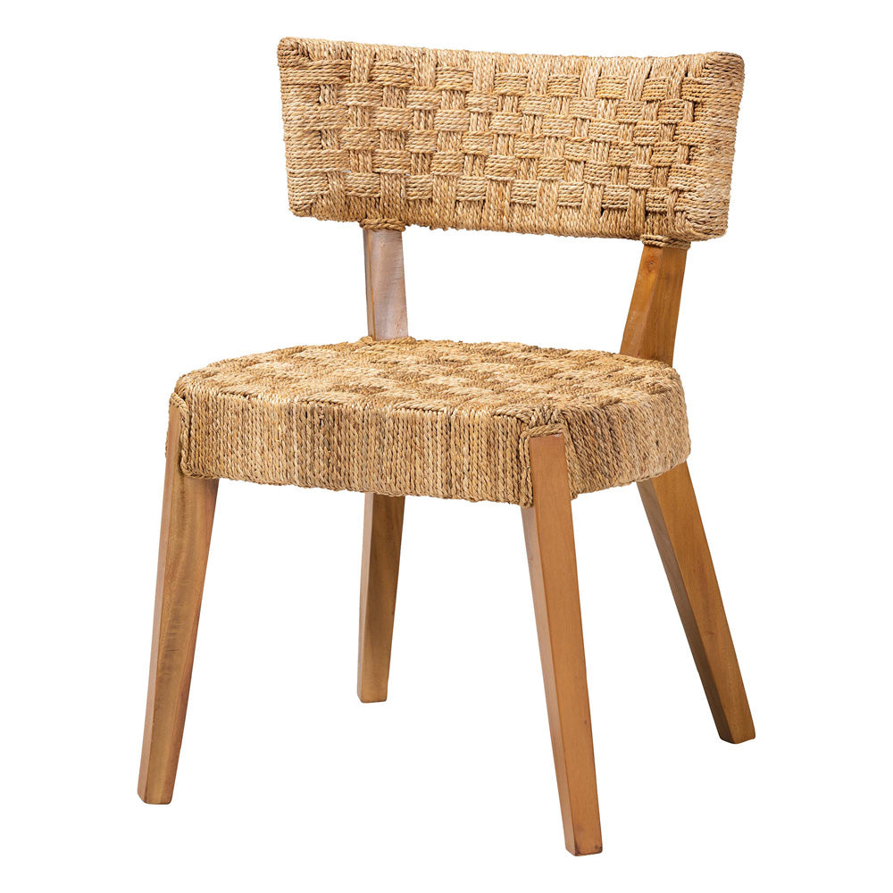bali & pari - Sabit Dining Chair in Natural/Natural Brown - Sabit-SVN086-Mahogany/Seagrass-DC view 1