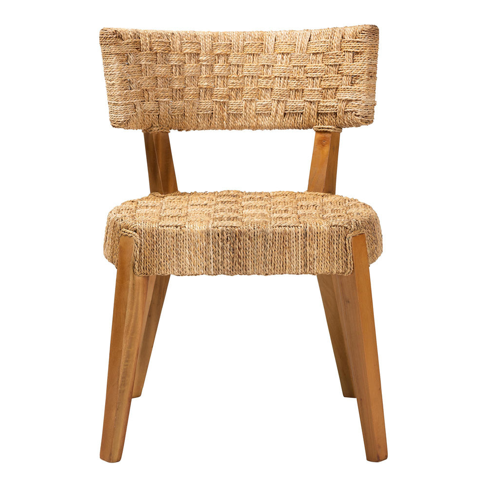 bali & pari - Sabit Dining Chair in Natural/Natural Brown - Sabit-SVN086-Mahogany/Seagrass-DC view 2