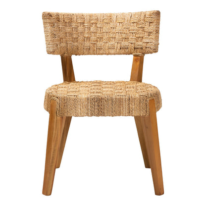 bali & pari - Sabit Dining Chair in Natural/Natural Brown - Sabit-SVN086-Mahogany/Seagrass-DC view 2