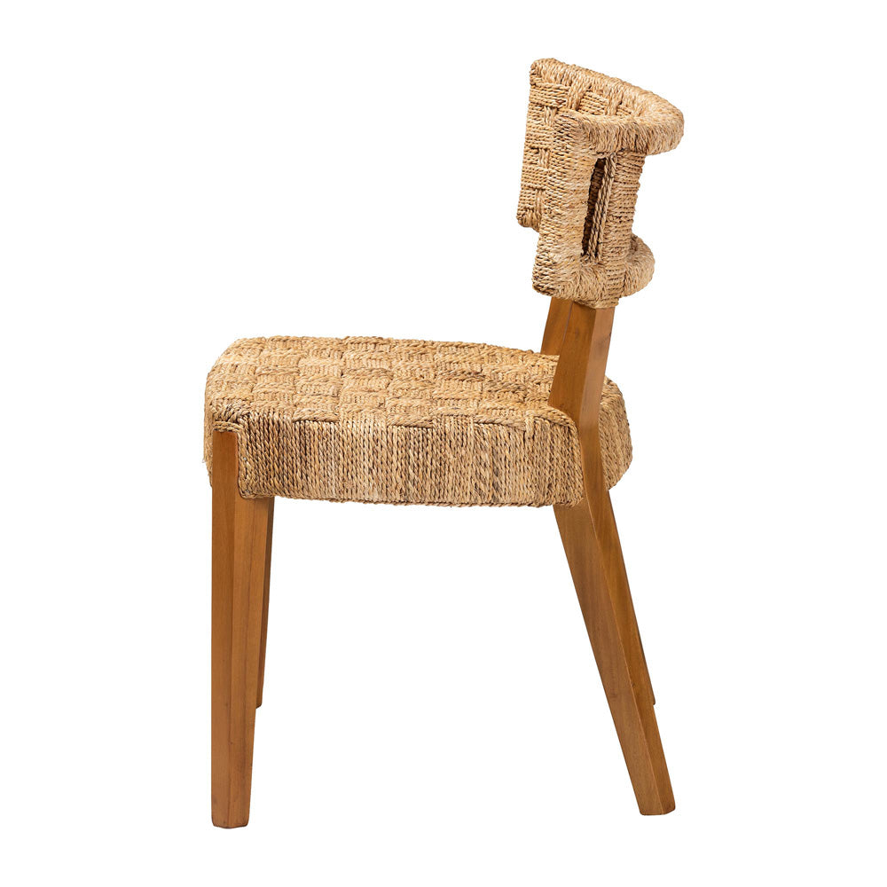 bali & pari - Sabit Dining Chair in Natural/Natural Brown - Sabit-SVN086-Mahogany/Seagrass-DC view 3