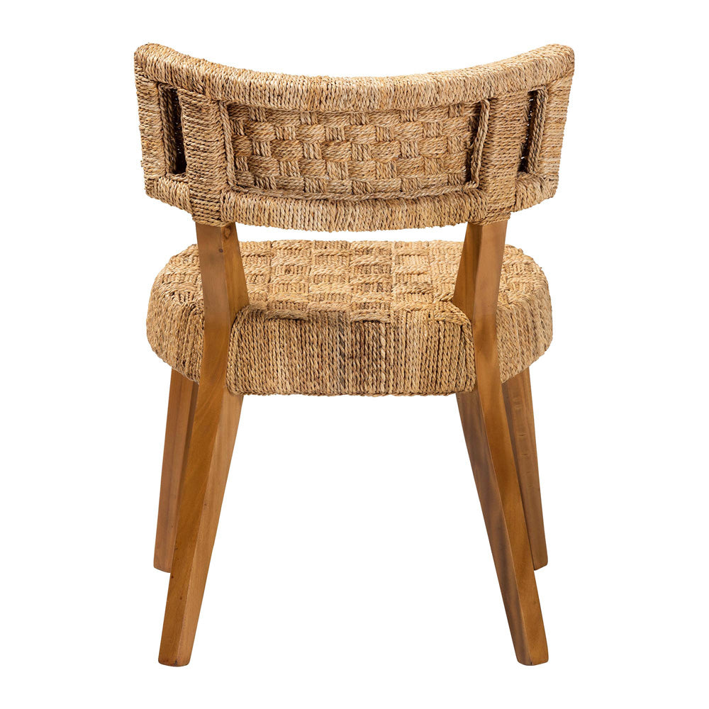 bali & pari - Sabit Dining Chair in Natural/Natural Brown - Sabit-SVN086-Mahogany/Seagrass-DC view 4