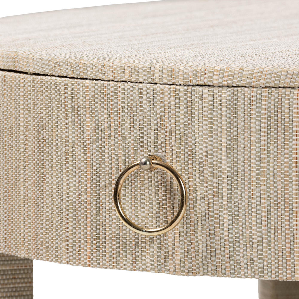 bali & pari - Sadia Nightstand in Natural/Gold - Sadia-Natural Woven Grasscloth-NS view 6