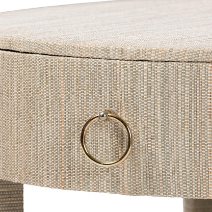 bali & pari - Sadia Nightstand in Natural/Gold - Sadia-Natural Woven Grasscloth-NS view 6