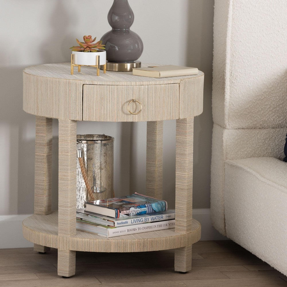 bali & pari - Sadia Nightstand in Natural/Gold - Sadia-Natural Woven Grasscloth-NS view 9