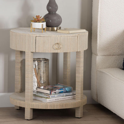 bali & pari - Sadia Nightstand in Natural/Gold - Sadia-Natural Woven Grasscloth-NS view 9
