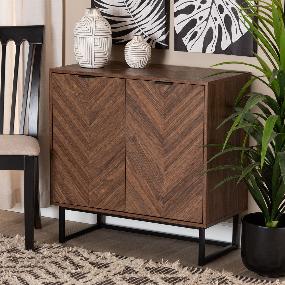 bali & pari - Sadia Storage Cabinet in Walnut Brown/Black - LCF20211282-Walnut-Cabinet view 8
