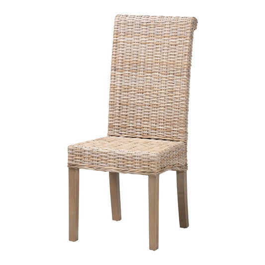 bali & pari - Santiago Dining Chair in Kubu Grey/Rustic Taupe - MD-29540-Grey Natural-DC view 1