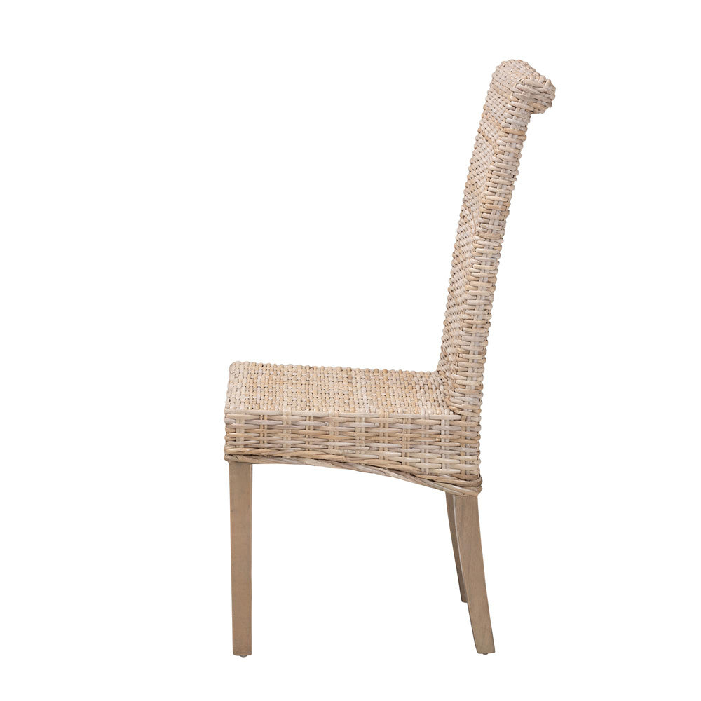 bali & pari - Santiago Dining Chair in Kubu Grey/Rustic Taupe - MD-29540-Grey Natural-DC view 3