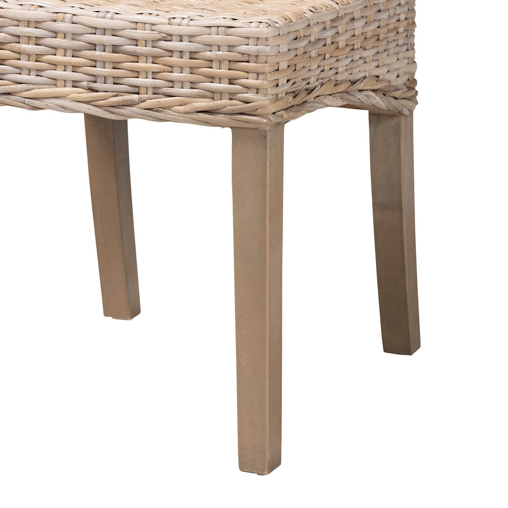 bali & pari - Santiago Dining Chair in Kubu Grey/Rustic Taupe - MD-29540-Grey Natural-DC view 6