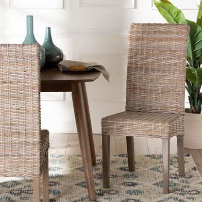 bali & pari - Santiago Dining Chair in Kubu Grey/Rustic Taupe - MD-29540-Grey Natural-DC view 8