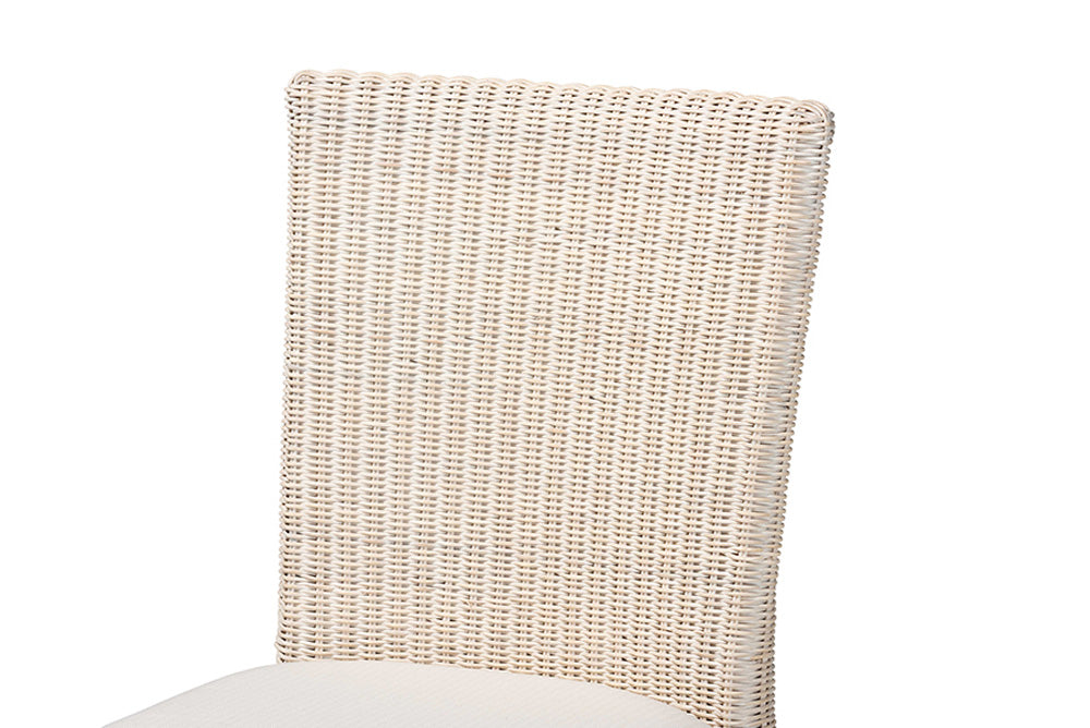 bali & pari - Sara Dining Chair Set of 2 - Sara-White Wash Rattan-Cushion-DC view 4