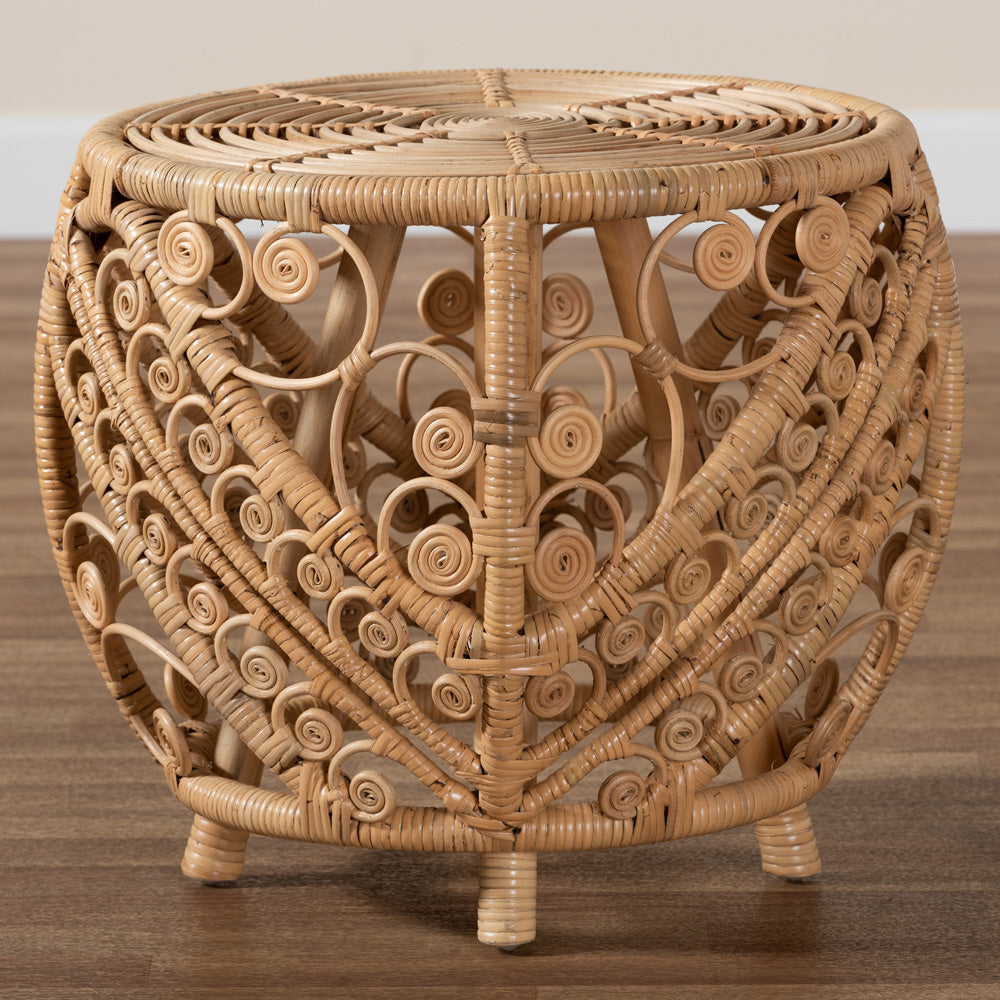 bali & pari - Saranna End Table in Natural Brown - RT011-Rattan-ET view 5