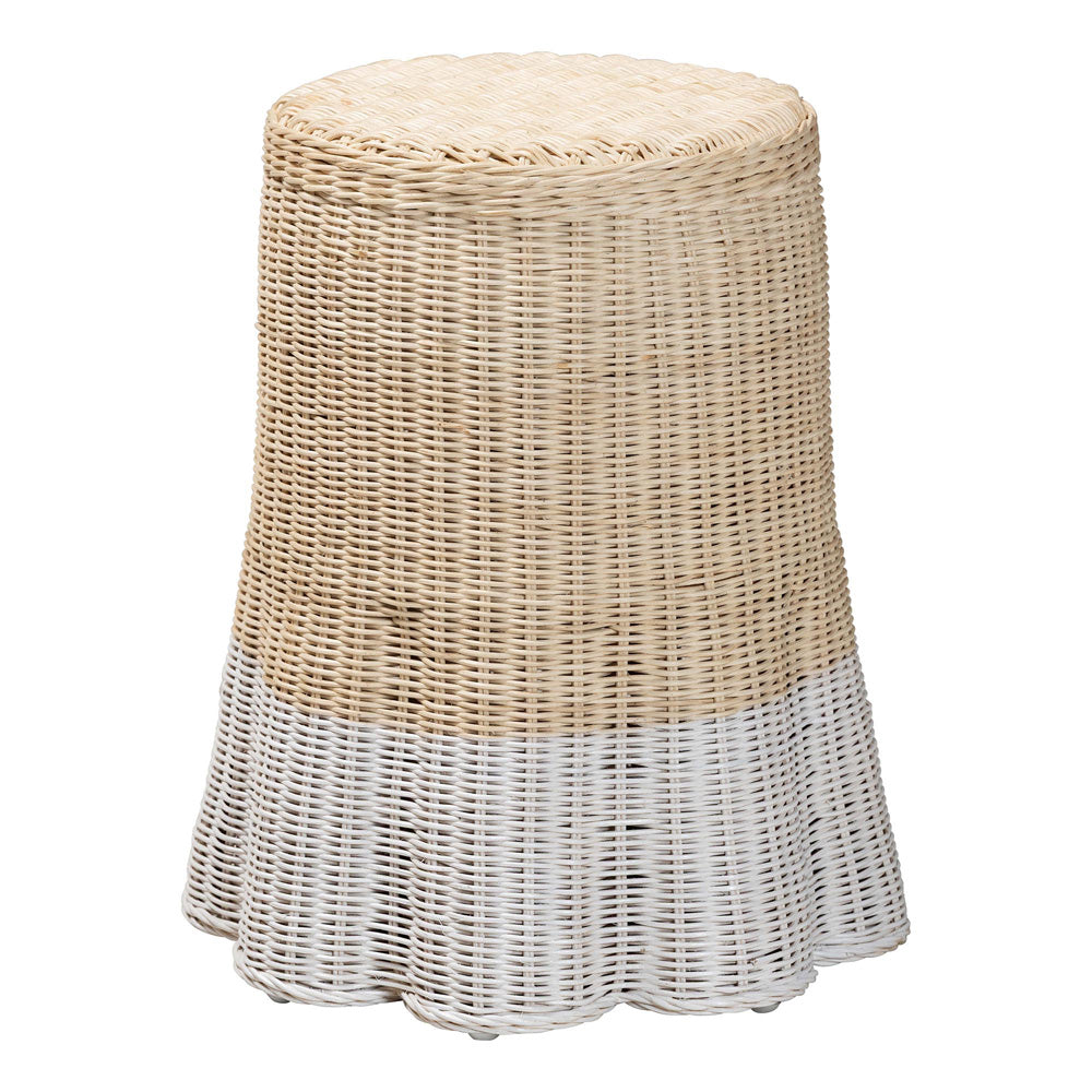 bali & pari  - Sarna End Table in Natural Brown/White - Sarna-Natural/White-Rattan-ET view 1
