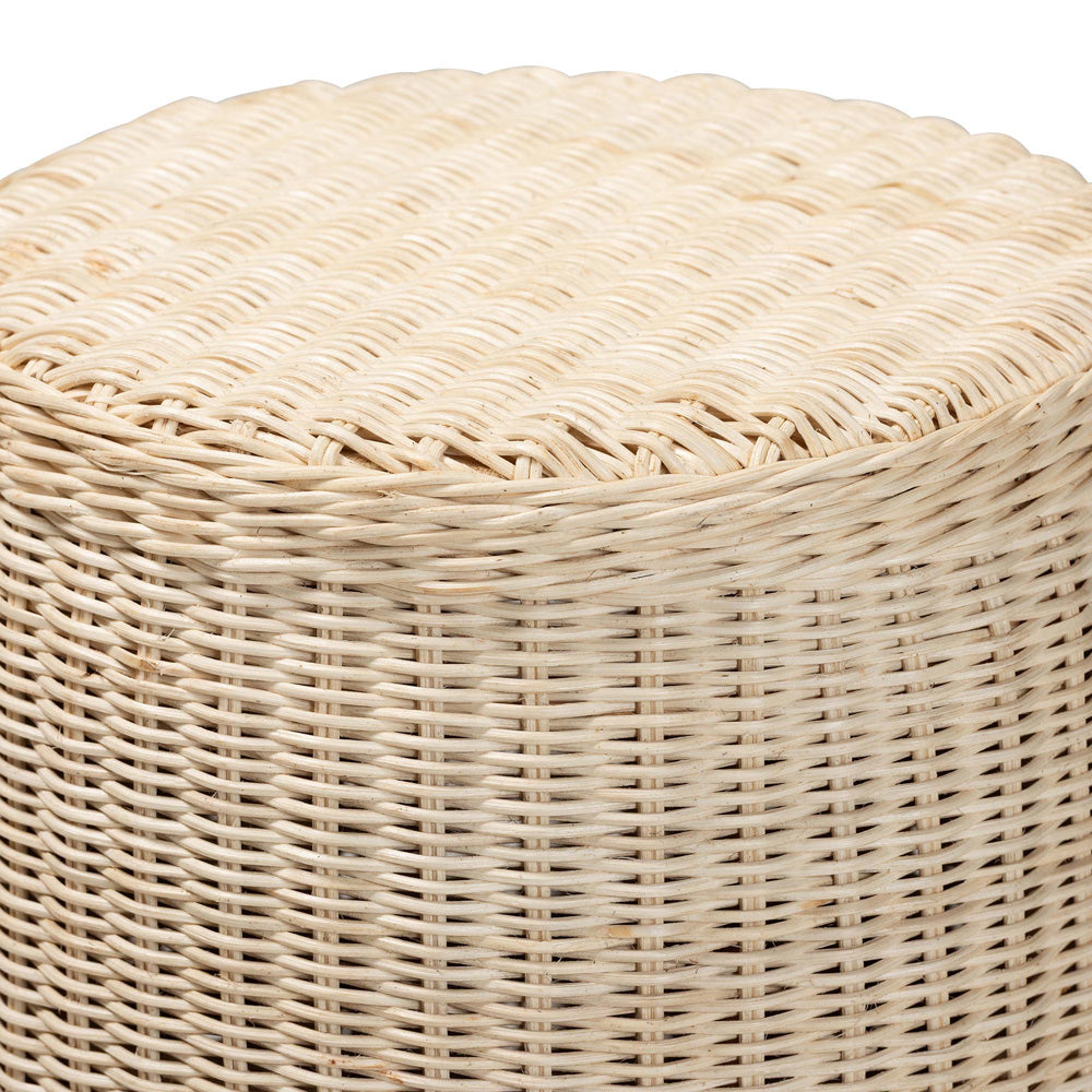 bali & pari  - Sarna End Table in Natural Brown/White - Sarna-Natural/White-Rattan-ET view 2