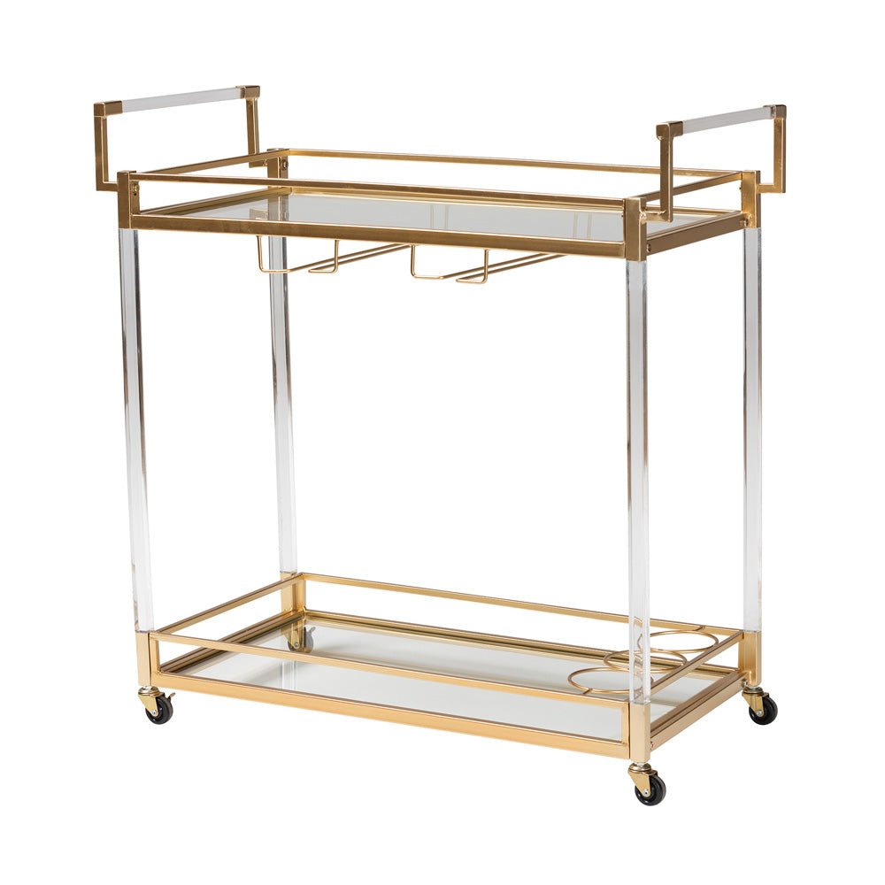 bali & pari - Savannah Cart in Gold/Clear - JY21A018-Gold-Cart view 1