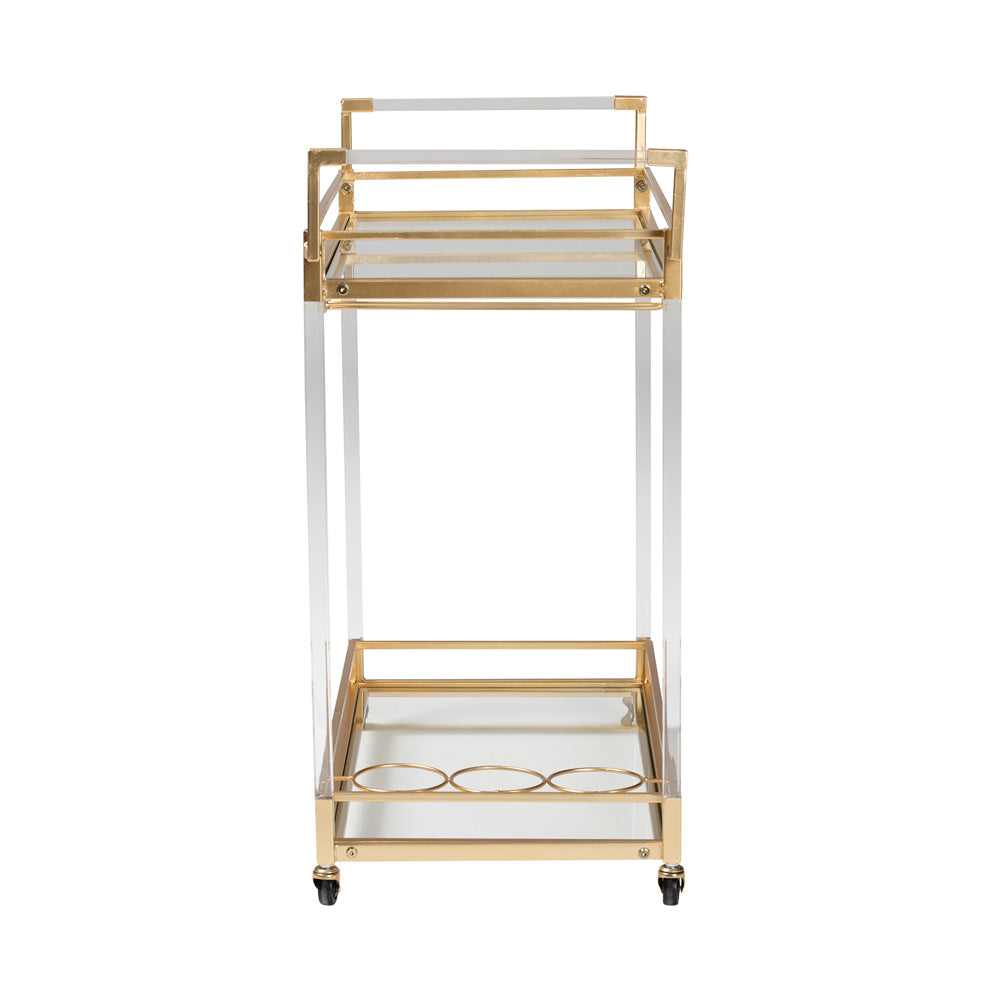 bali & pari - Savannah Cart in Gold/Clear - JY21A018-Gold-Cart view 3