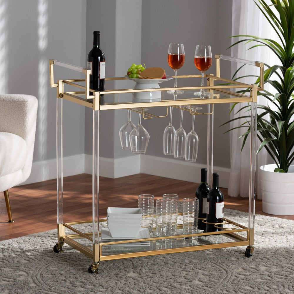 bali & pari - Savannah Cart in Gold/Clear - JY21A018-Gold-Cart view 9