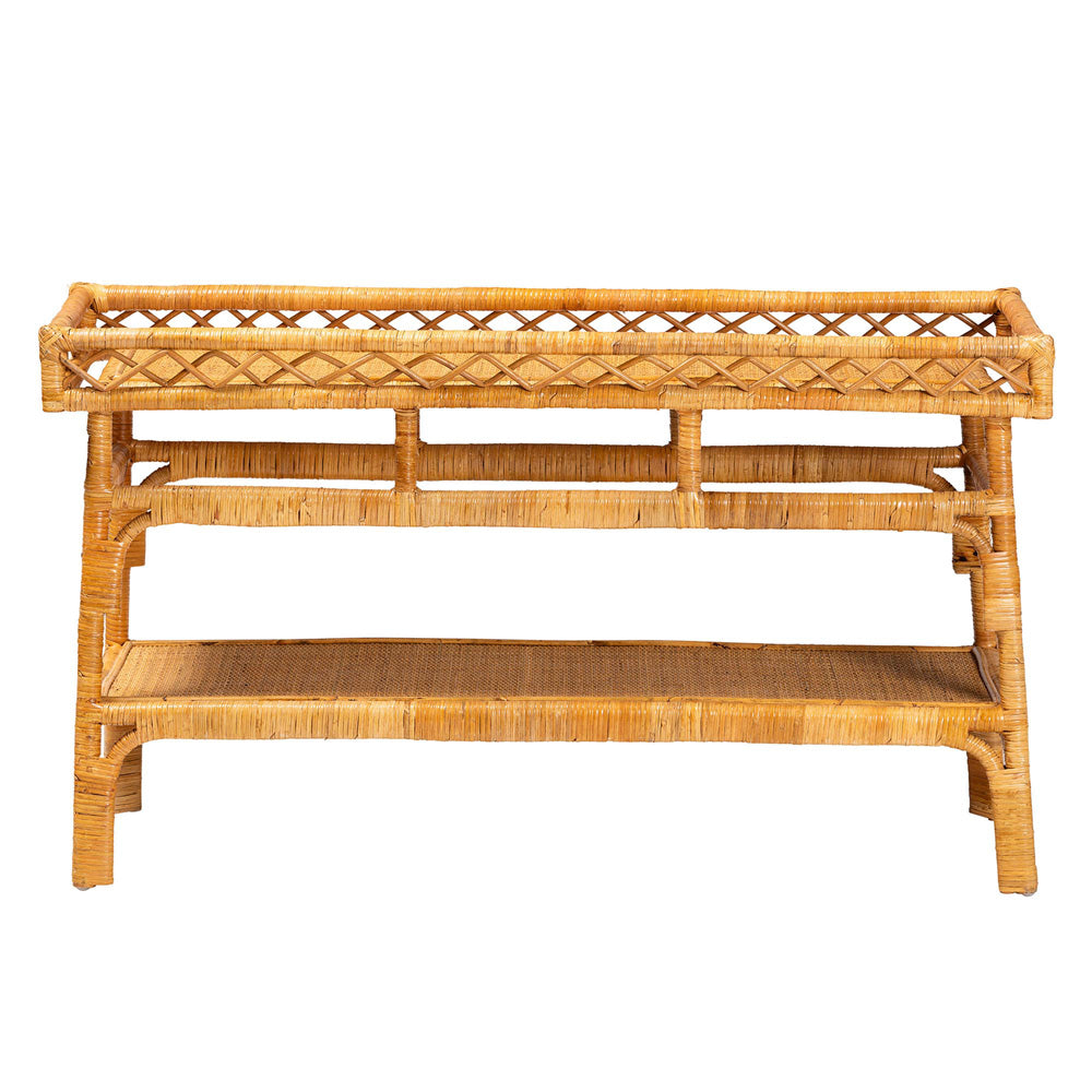 bali & pari - Savitri Console Table in Light honey - DCWH1004-Light Honey Rattan-Lucia Console Table view 2