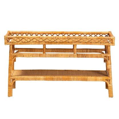 bali & pari - Savitri Console Table in Light honey - DCWH1004-Light Honey Rattan-Lucia Console Table view 2