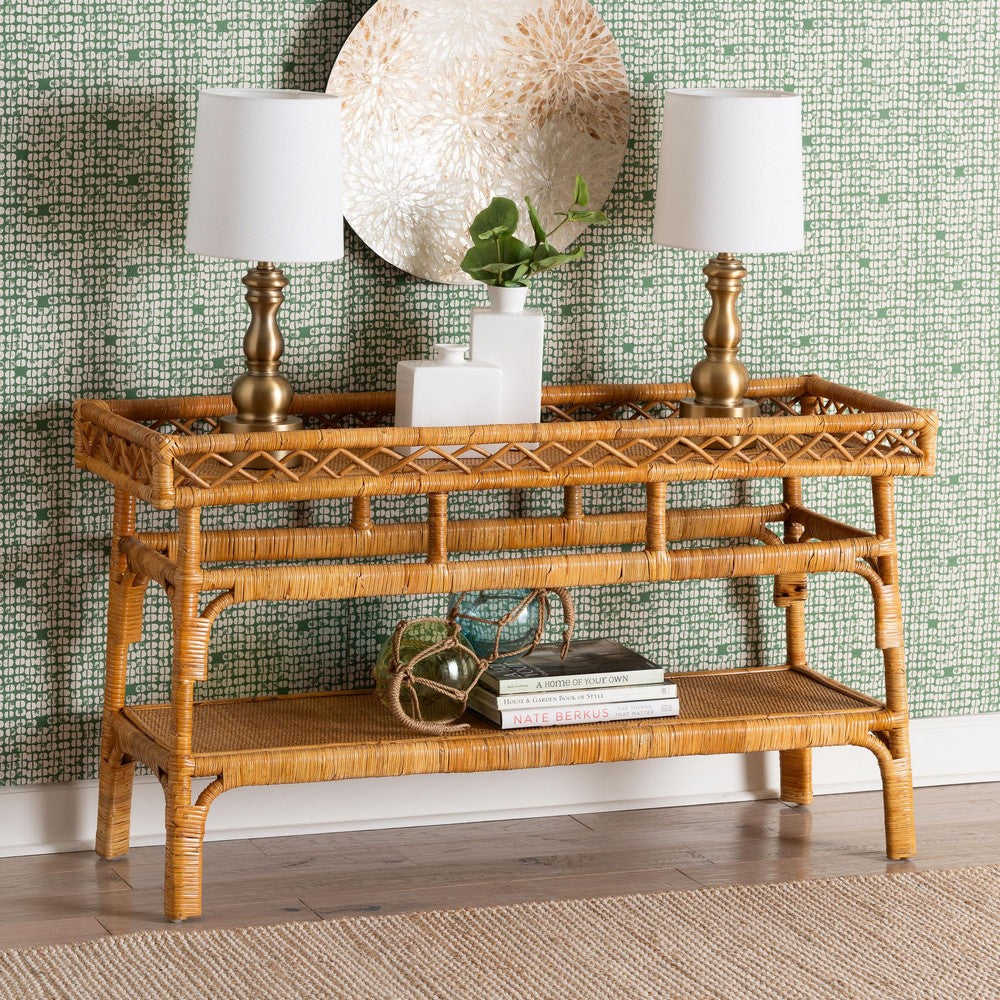 bali & pari - Savitri Console Table in Light honey - DCWH1004-Light Honey Rattan-Lucia Console Table view 7