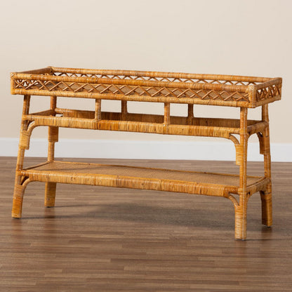 bali & pari - Savitri Console Table in Light honey - DCWH1004-Light Honey Rattan-Lucia Console Table view 8