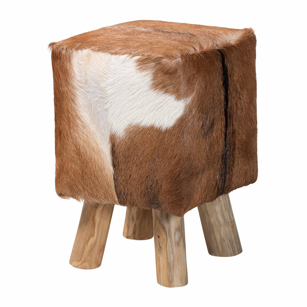 bali & pari - Scotlyn Footstool in Brown - SGLS-01-Teak Wood/Natural-Stool view 1