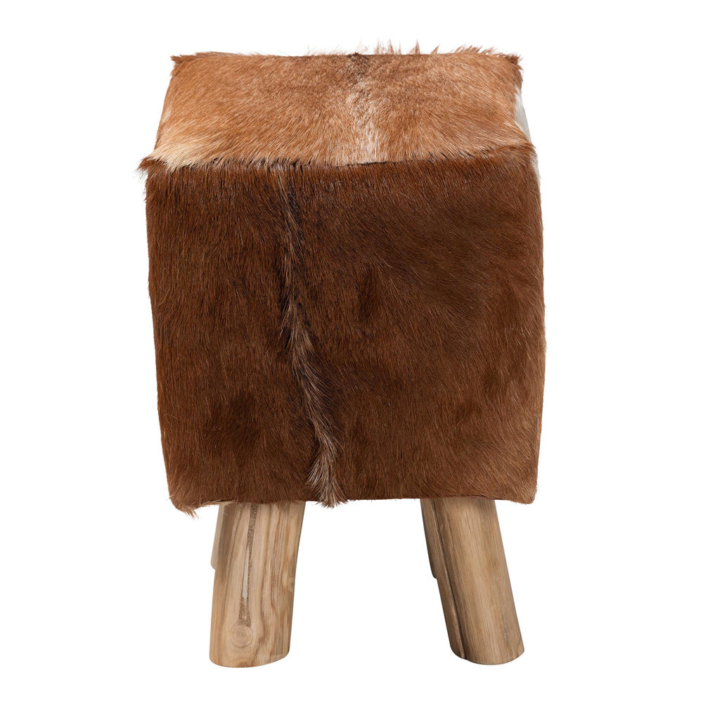 bali & pari - Scotlyn Footstool in Brown - SGLS-01-Teak Wood/Natural-Stool view 5