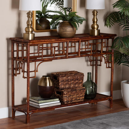 bali & pari - Sebalio Console Table in Marbled Tortoise Brown - WS143-Sebalio-Tortoise-Console Table view 7