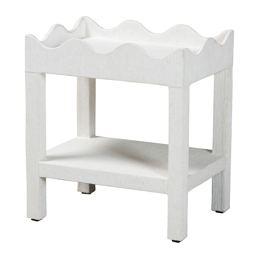 bali & pari  - Sebastian End Table in White - Sebastian 2 Tier-White-End Table view 1