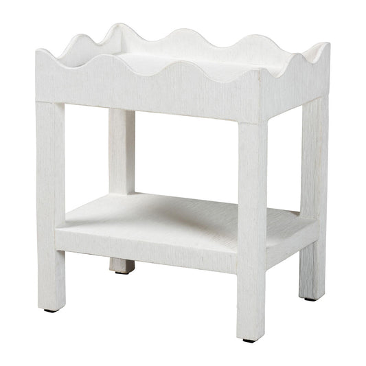 bali & pari  - Sebastian End Table in White - Sebastian 2 Tier-White-End Table view 1