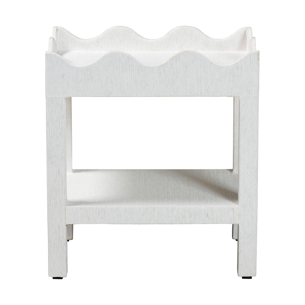 bali & pari  - Sebastian End Table in White - Sebastian 2 Tier-White-End Table view 2