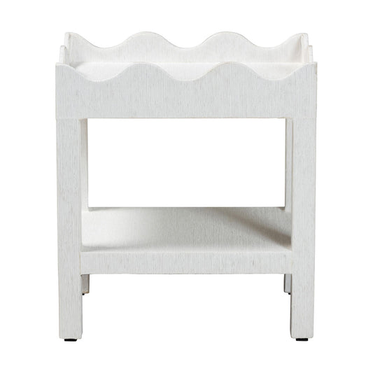 bali & pari  - Sebastian End Table in White - Sebastian 2 Tier-White-End Table view 2