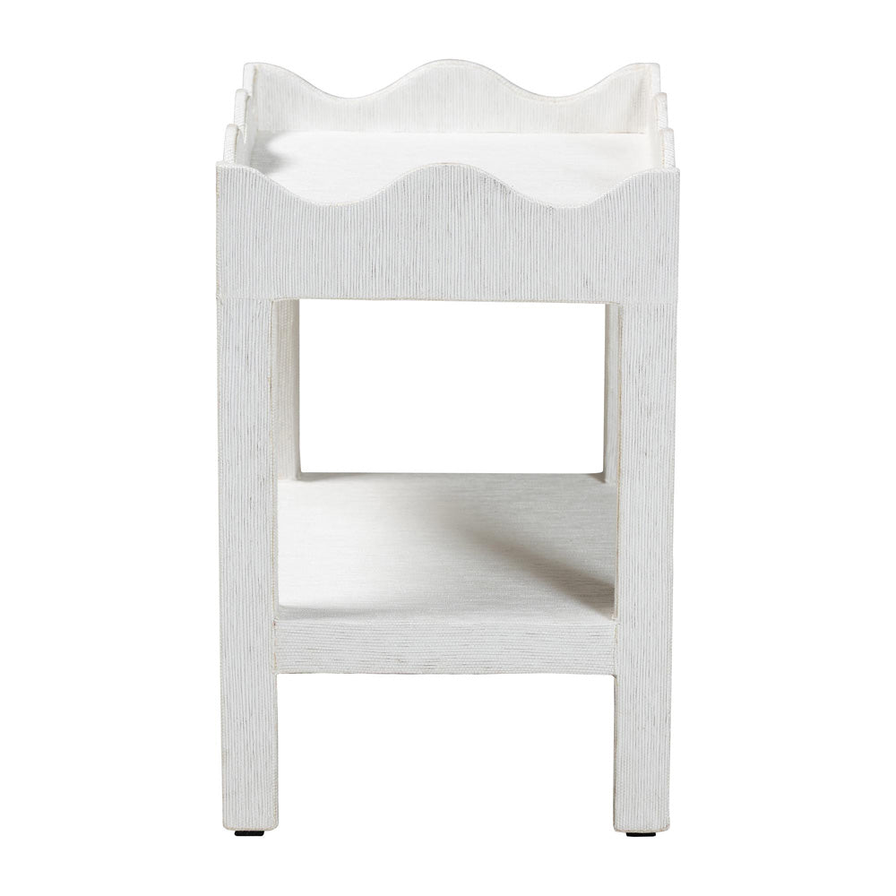 bali & pari  - Sebastian End Table in White - Sebastian 2 Tier-White-End Table view 3