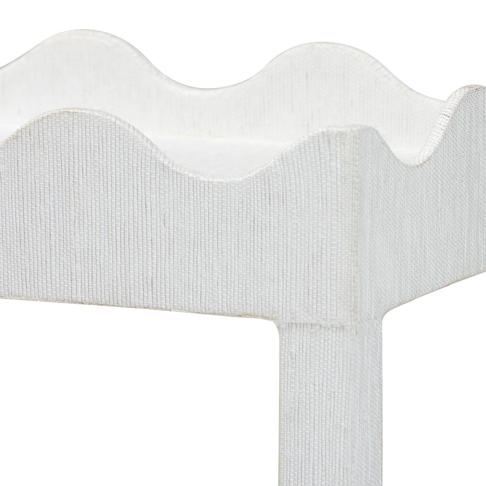 bali & pari  - Sebastian End Table in White - Sebastian 2 Tier-White-End Table view 4