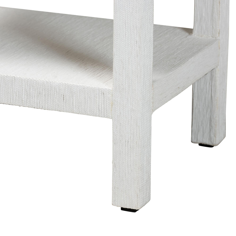 bali & pari  - Sebastian End Table in White - Sebastian 2 Tier-White-End Table view 5