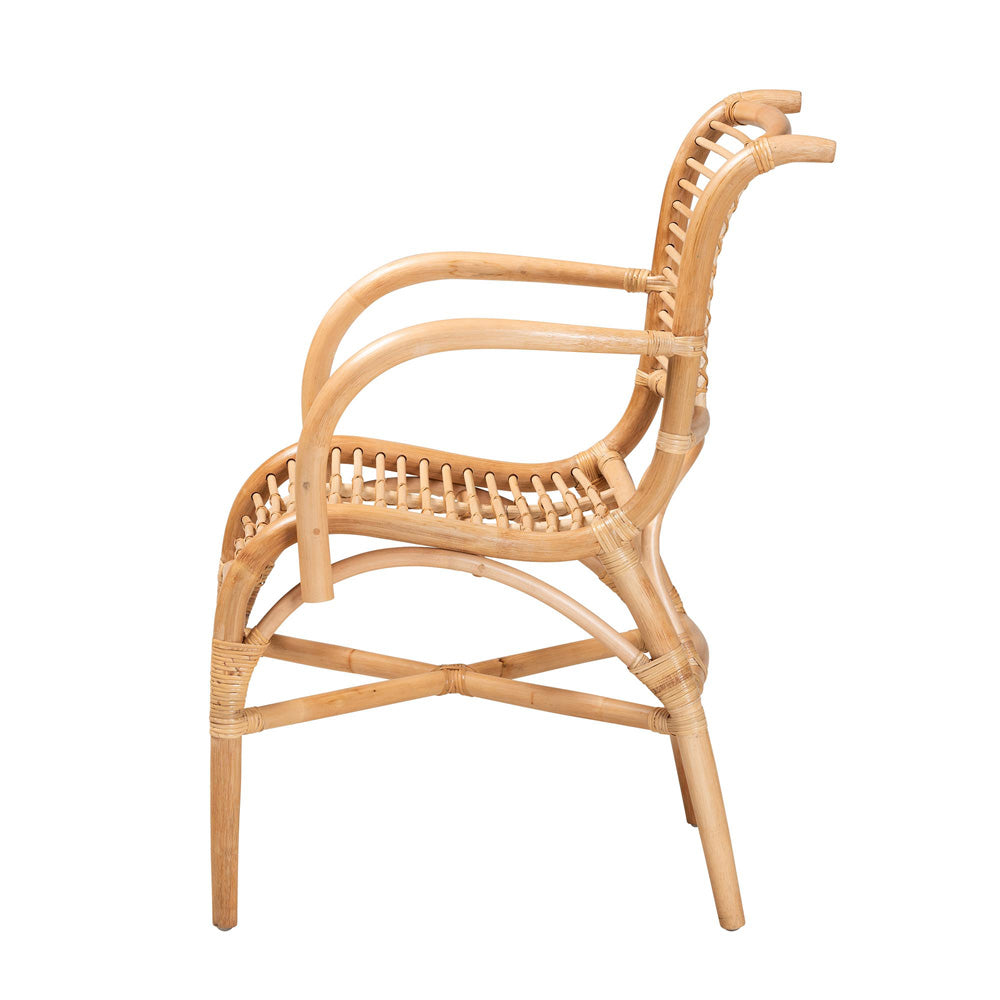 bali & pari  - Seminyak Chair in Natural Brown - Seminyak-Rattan-Lounge Chair view 3