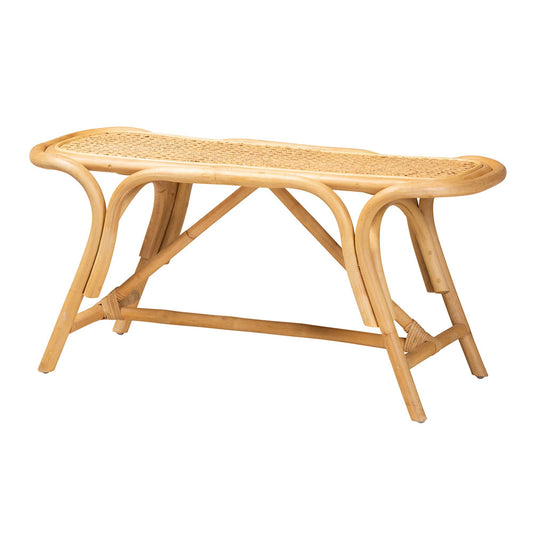 bali & pari - Septa Bench in Natural Brown - Septa-Rattan-Bench view 1