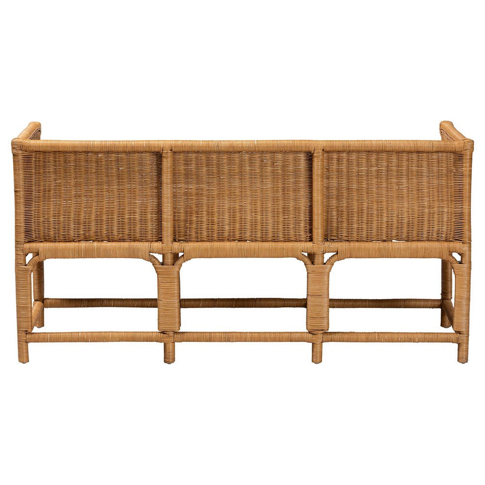 bali & pari - Seranay Bench in Light Honey/White - Palm Short-Natural Rattan-Bench view 4