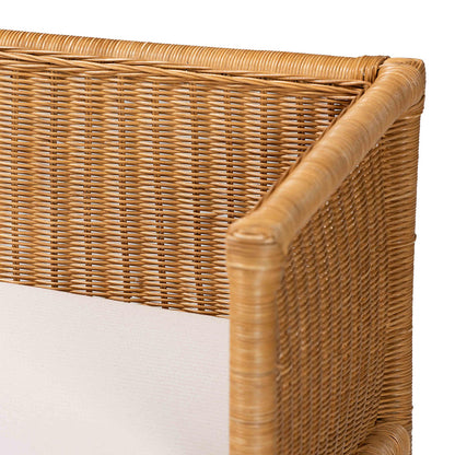 bali & pari - Seranay Bench in Light Honey/White - Palm Short-Natural Rattan-Bench view 5