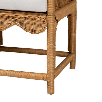 bali & pari - Seranay Bench in Light Honey/White - Palm Short-Natural Rattan-Bench view 6
