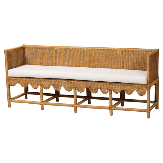 bali & pari - Seranay Dining Bench in Light Honey - Palm Short-Natural Rattan-Long-L Shape Seating view 1