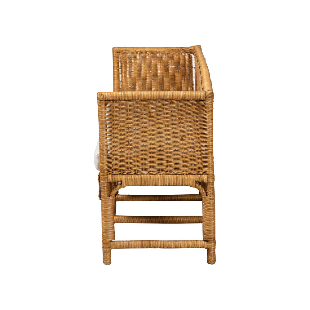 bali & pari - Seranay Dining Bench in Light Honey - Palm Short-Natural Rattan-Long-L Shape Seating view 3