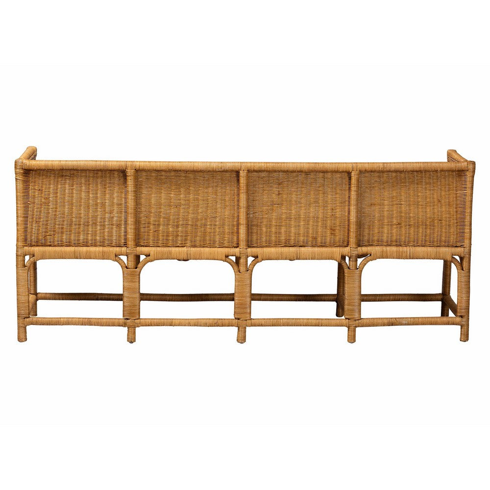 bali & pari - Seranay Dining Bench in Light Honey - Palm Short-Natural Rattan-Long-L Shape Seating view 4